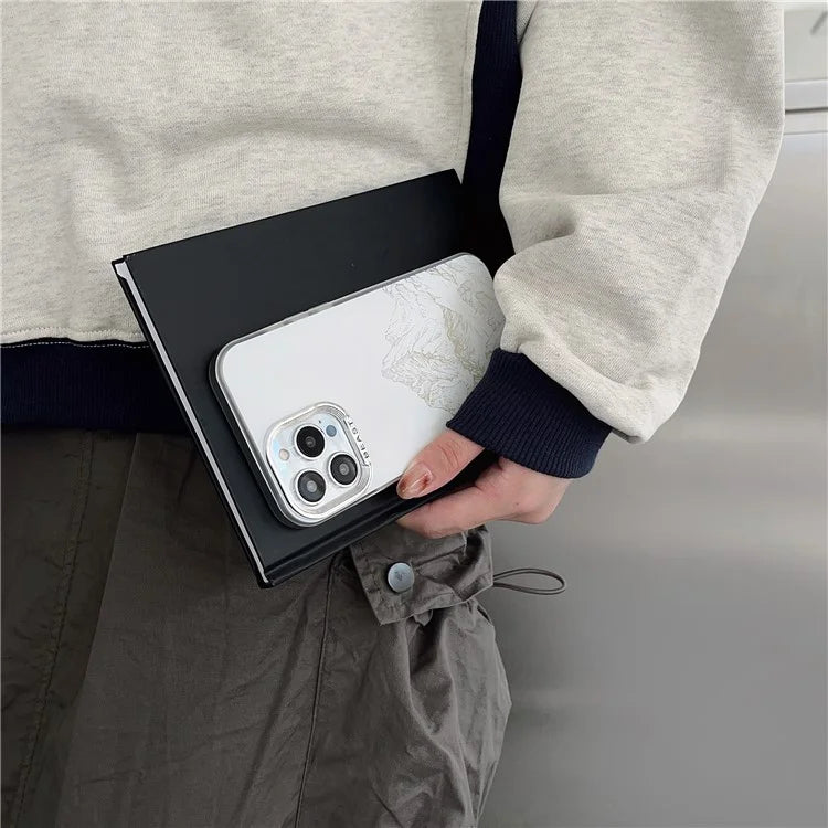 For iPhone 14 Pro Cell Phone Case Aurora Electroplating Frame Bump Proof TPU+PC Cover