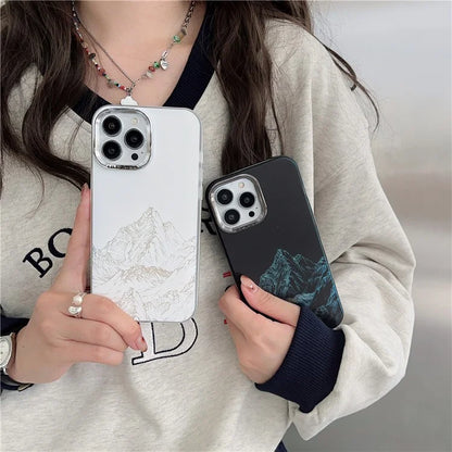 For iPhone 14 Pro Cell Phone Case Aurora Electroplating Frame Bump Proof TPU+PC Cover