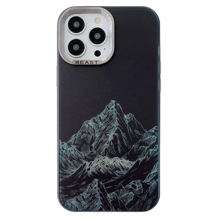 For iPhone 14 Pro Cell Phone Case Aurora Electroplating Frame Bump Proof TPU+PC Cover