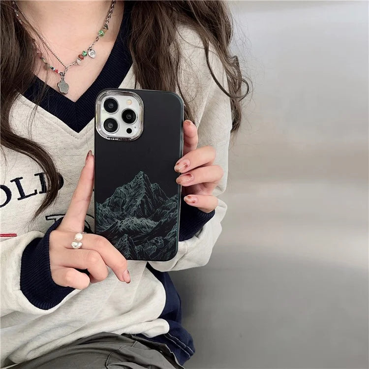 For iPhone 14 Pro Cell Phone Case Aurora Electroplating Frame Bump Proof TPU+PC Cover