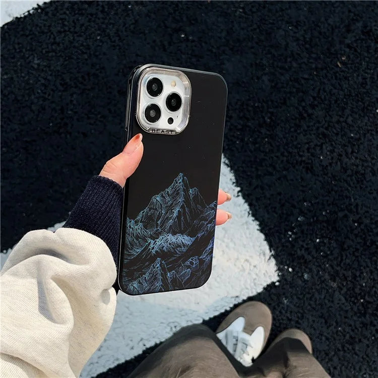 For iPhone 14 Pro Cell Phone Case Aurora Electroplating Frame Bump Proof TPU+PC Cover