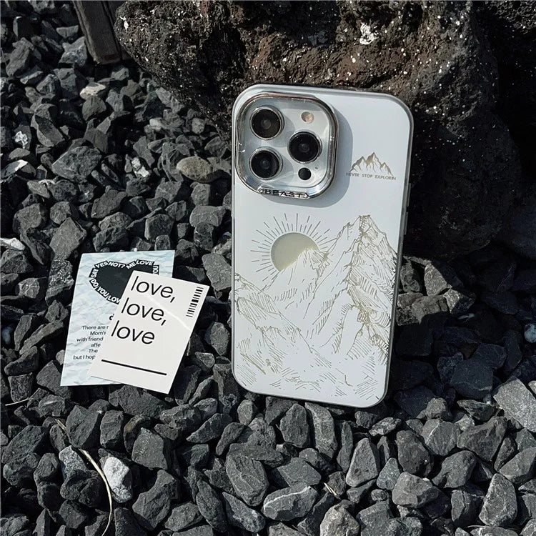 For iPhone 15 Pro Case Aurora Electroplating Frame TPU+PC Phone Cover
