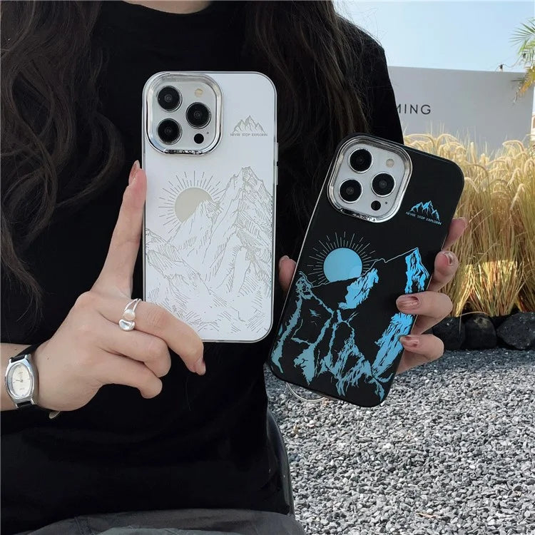 For iPhone 15 Pro Case Aurora Electroplating Frame TPU+PC Phone Cover