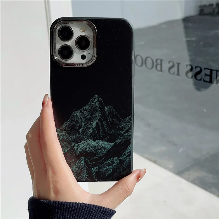 For iPhone 15 Pro Case Aurora Electroplating Frame TPU+PC Phone Cover