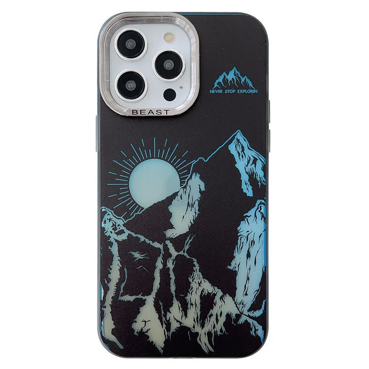 For iPhone 15 Pro Case Aurora Electroplating Frame TPU+PC Phone Cover