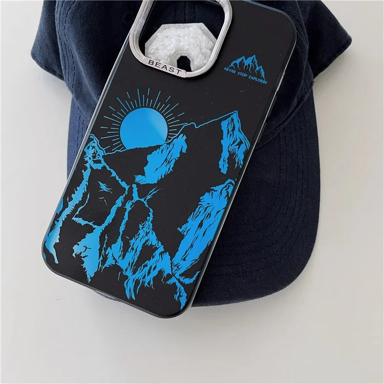 For iPhone 15 Pro Case Aurora Electroplating Frame TPU+PC Phone Cover