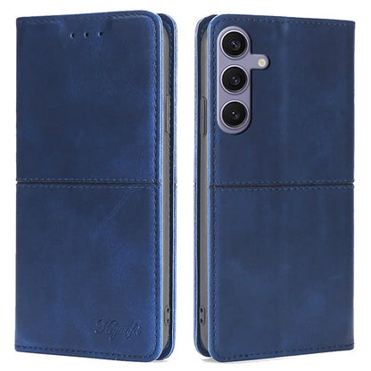 For Samsung Galaxy S24+ Case Cowhide Texture Stand Protective Cover with Card Slots