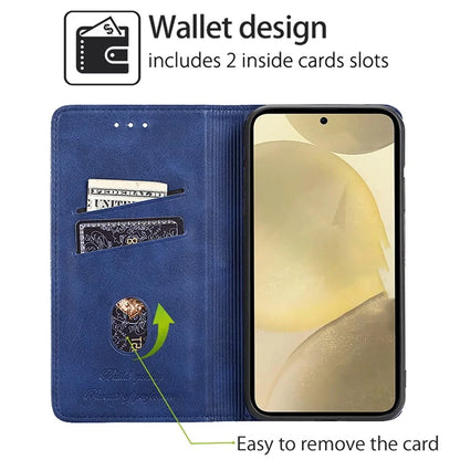 For Samsung Galaxy S24+ Case Cowhide Texture Stand Protective Cover with Card Slots