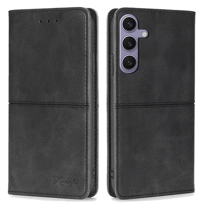 For Samsung Galaxy S24+ Case Cowhide Texture Stand Protective Cover with Card Slots
