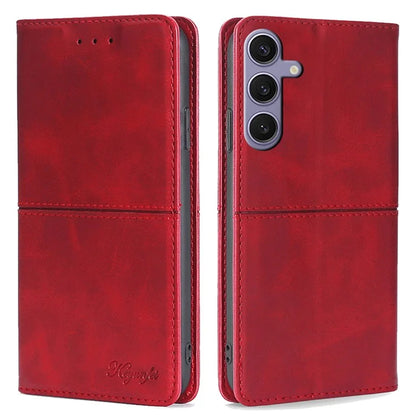 For Samsung Galaxy S24+ Case Cowhide Texture Stand Protective Cover with Card Slots