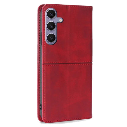 For Samsung Galaxy S24+ Case Cowhide Texture Stand Protective Cover with Card Slots