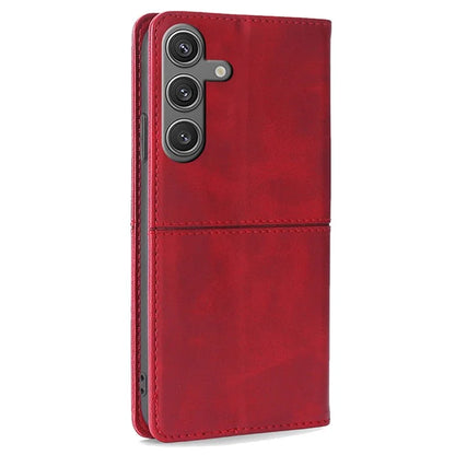 For Samsung Galaxy S24 Case Stand Card Holder Cowhide Texture Leather Phone Cover