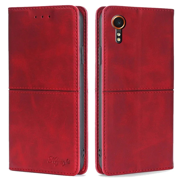 For Samsung Galaxy Xcover7 Case Card Slots Cowhide Texture Protective Phone Cover