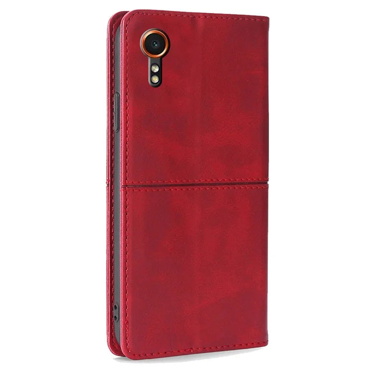 For Samsung Galaxy Xcover7 Case Card Slots Cowhide Texture Protective Phone Cover