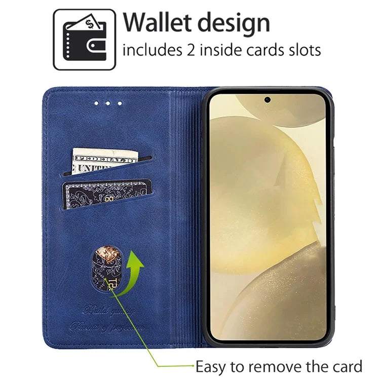 For Samsung Galaxy Xcover7 Case Card Slots Cowhide Texture Protective Phone Cover