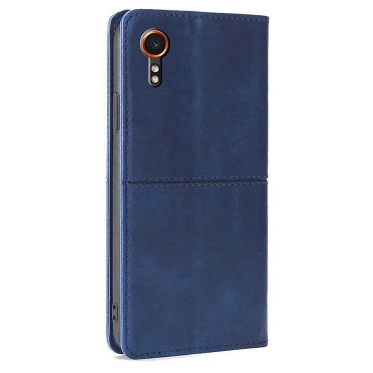 For Samsung Galaxy Xcover7 Case Card Slots Cowhide Texture Protective Phone Cover
