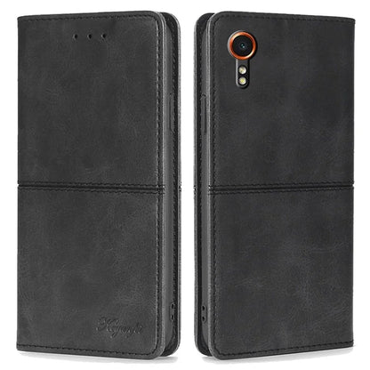 For Samsung Galaxy Xcover7 Case Card Slots Cowhide Texture Protective Phone Cover