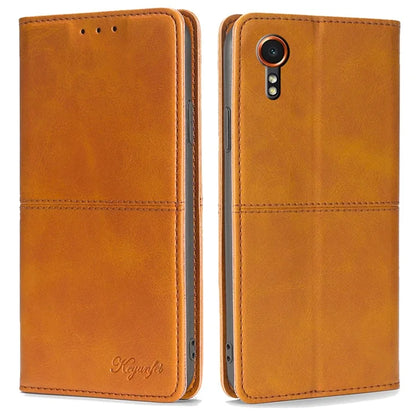 For Samsung Galaxy Xcover7 Case Card Slots Cowhide Texture Protective Phone Cover