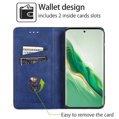 For Honor Magic6 5G Protective Phone Case Card Slots Cowhide Texture Cover