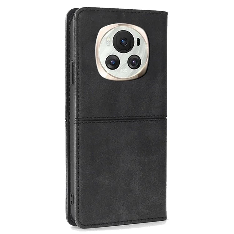 For Honor Magic6 5G Protective Phone Case Card Slots Cowhide Texture Cover