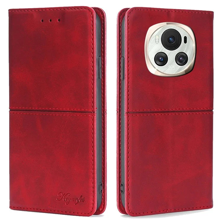 For Honor Magic6 5G Protective Phone Case Card Slots Cowhide Texture Cover