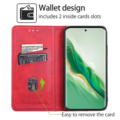 For Honor Magic6 5G Protective Phone Case Card Slots Cowhide Texture Cover