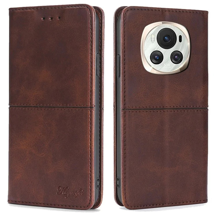 For Honor Magic6 5G Protective Phone Case Card Slots Cowhide Texture Cover