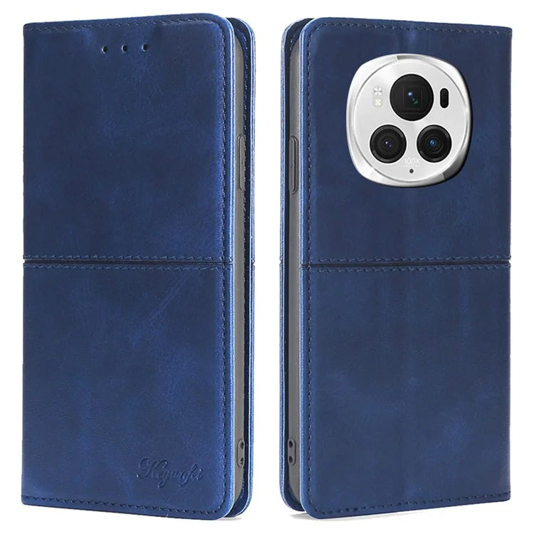 For Honor Magic6 Pro 5G Case Cowhide Texture Anti-Scratch Leather Phone Cover with Card Slots