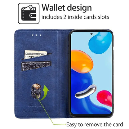For Xiaomi Redmi Note 13 4G Protective Case Card Slots Cowhide Texture Leather Phone Cover