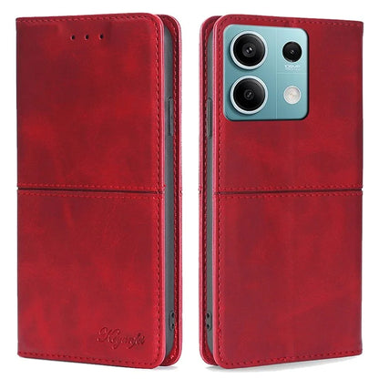 For Xiaomi Redmi Note 13 4G Protective Case Card Slots Cowhide Texture Leather Phone Cover