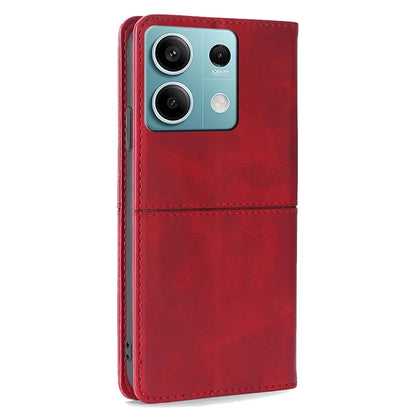 For Xiaomi Redmi Note 13 4G Protective Case Card Slots Cowhide Texture Leather Phone Cover