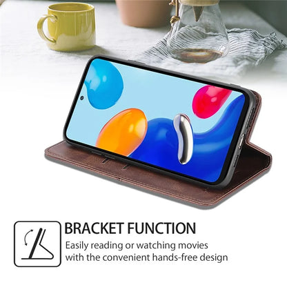 For Xiaomi Redmi Note 13 4G Protective Case Card Slots Cowhide Texture Leather Phone Cover