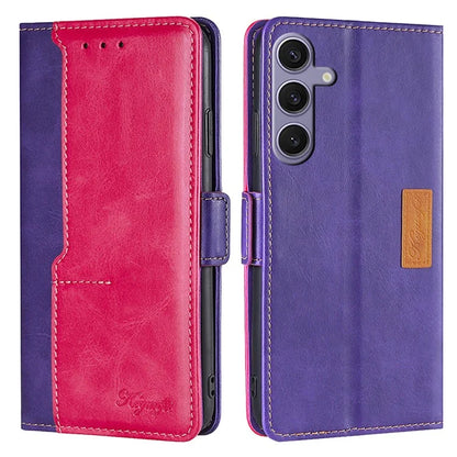 For Samsung Galaxy S24 Case Dual-color Flip Stand Leather Phone Cover