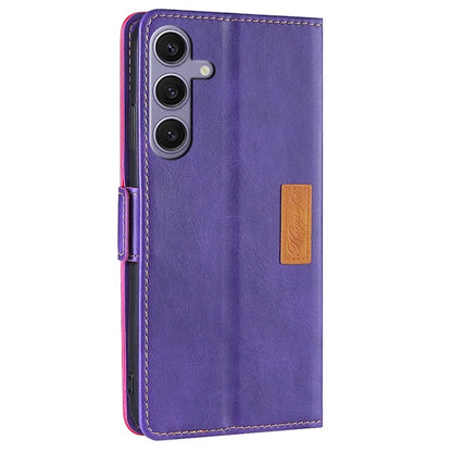 For Samsung Galaxy S24 Case Dual-color Flip Stand Leather Phone Cover