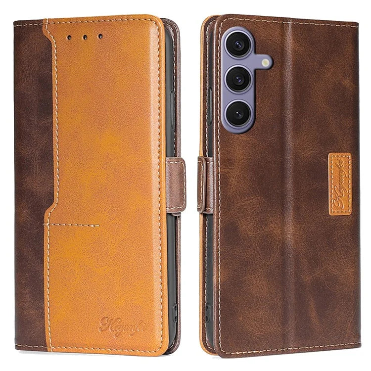 For Samsung Galaxy S24 Case Dual-color Flip Stand Leather Phone Cover