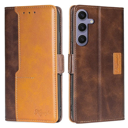For Samsung Galaxy S24 Case Dual-color Flip Stand Leather Phone Cover