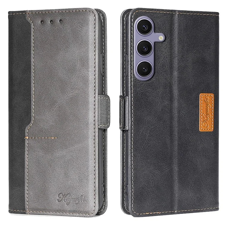 For Samsung Galaxy S24 Case Dual-color Flip Stand Leather Phone Cover