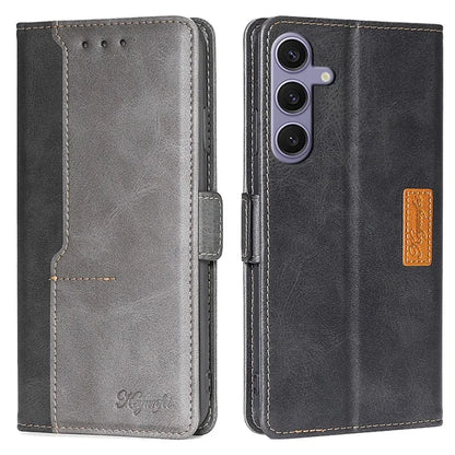 For Samsung Galaxy S24 Case Dual-color Flip Stand Leather Phone Cover