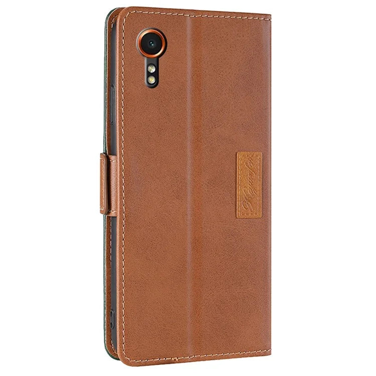 For Samsung Galaxy Xcover7 Leather Case Splicing Color Wallet Phone Cover