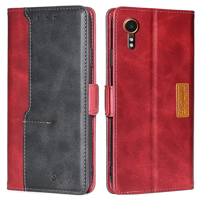 For Samsung Galaxy Xcover7 Leather Case Splicing Color Wallet Phone Cover