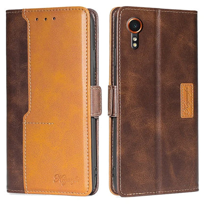 For Samsung Galaxy Xcover7 Leather Case Splicing Color Wallet Phone Cover