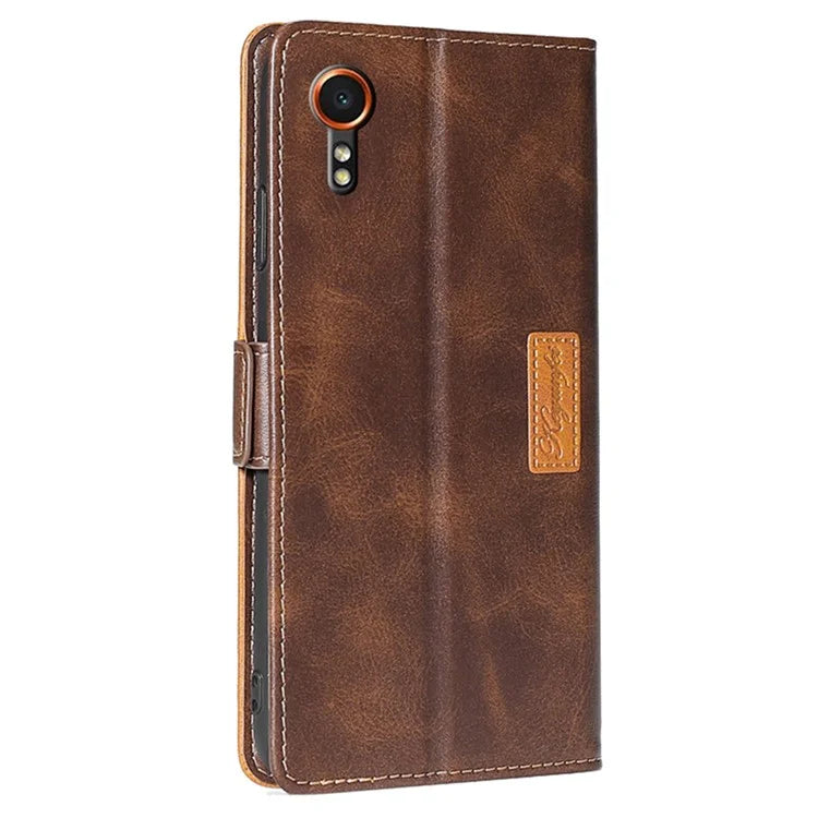 For Samsung Galaxy Xcover7 Leather Case Splicing Color Wallet Phone Cover
