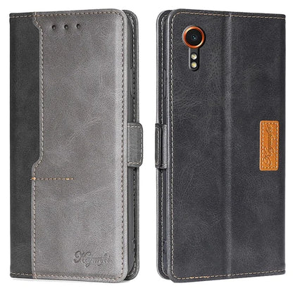 For Samsung Galaxy Xcover7 Leather Case Splicing Color Wallet Phone Cover
