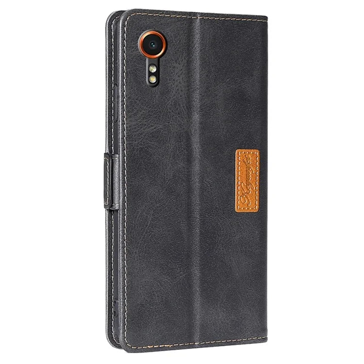 For Samsung Galaxy Xcover7 Leather Case Splicing Color Wallet Phone Cover
