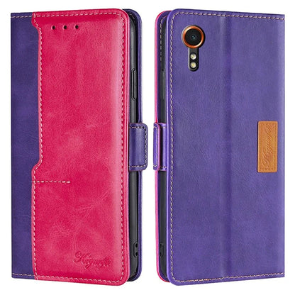 For Samsung Galaxy Xcover7 Leather Case Splicing Color Wallet Phone Cover