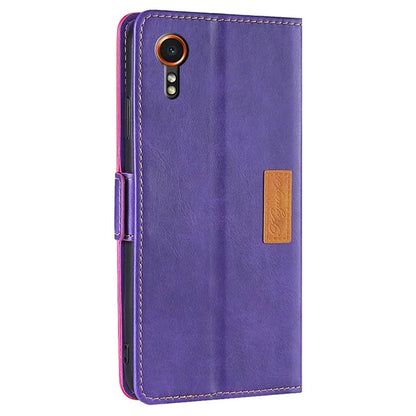 For Samsung Galaxy Xcover7 Leather Case Splicing Color Wallet Phone Cover