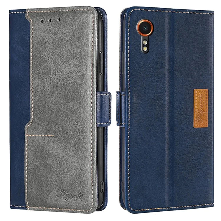 For Samsung Galaxy Xcover7 Leather Case Splicing Color Wallet Phone Cover