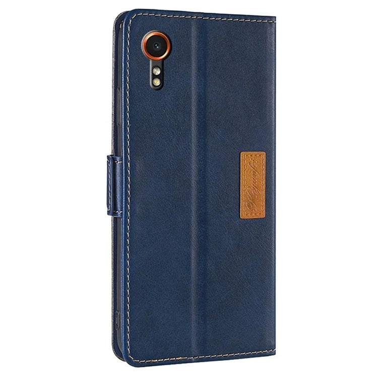 For Samsung Galaxy Xcover7 Leather Case Splicing Color Wallet Phone Cover