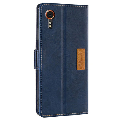 For Samsung Galaxy Xcover7 Leather Case Splicing Color Wallet Phone Cover