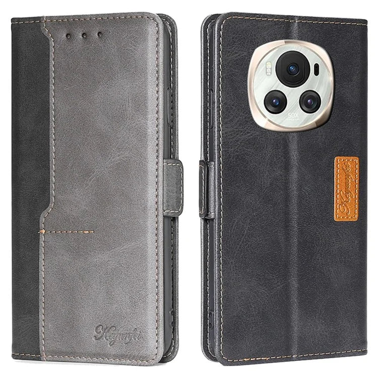 For Honor Magic6 5G Case Dual-Color Leather Flip Stand Phone Cover